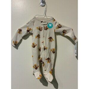 NWT Carter's Child of Mine Cream Turkey Thanksgiving Sleeper -‎ Newborn (NB)